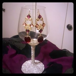 Beautiful purple statement earrings
